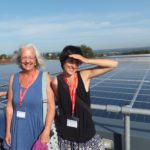 Gill Wyatt and Hertha Taverner-Wood with ECOE's Exeter College installation
