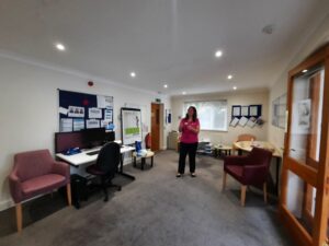 The LED lights in Hospiscare's Exmouth office that ECOE paid for through its community fund